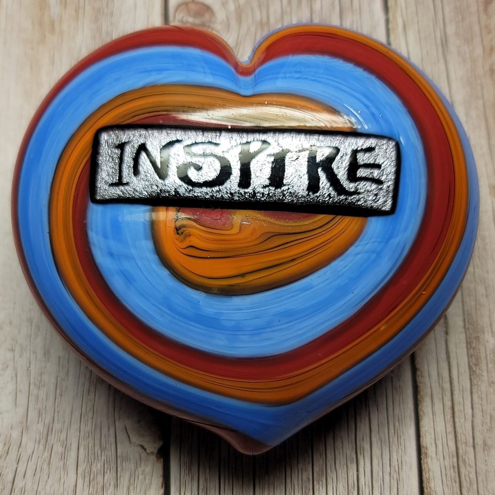 Mad Art Glass "Inspire" Heart Shaped Paperweight